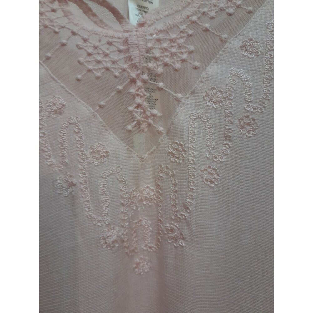 Chicos Boho Casual Party Embroidered Asymmetrical Fairy Blouse Size L/XL Pink - Picture 7 of 10